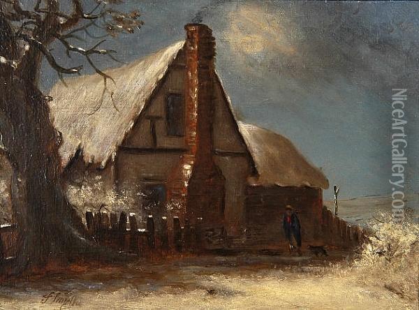 A Snowy Walk Oil Painting - Thomas Smythe