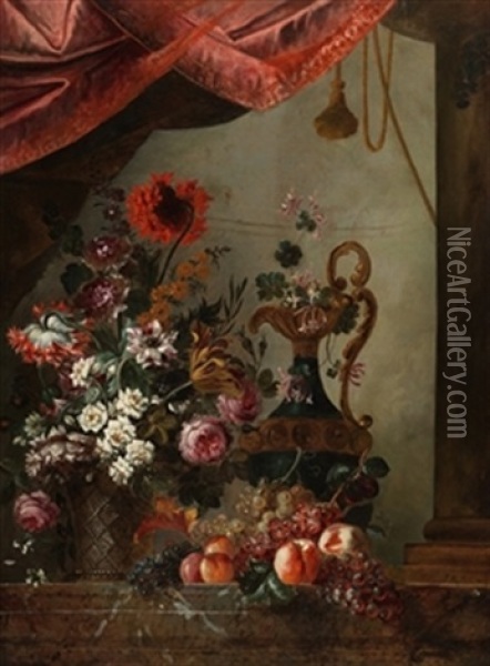 Bodegon De Flores Y Jarron Oil Painting - Jean-Baptiste Monnoyer