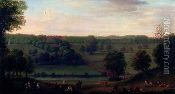 A View Of Cassiobury Park Oil Painting - John Wootton