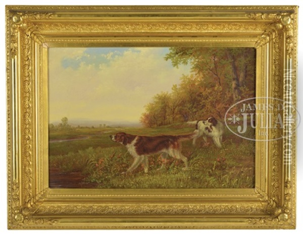 Hunters On Point Oil Painting - Howard L. Hill