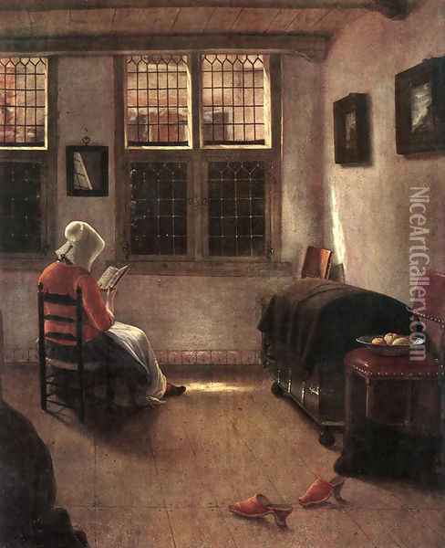 Reading Woman Oil Painting - Pieter Janssens Elinga