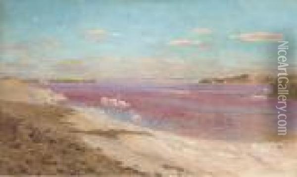 The Flamingo Lake Oil Painting - Otto Pilny