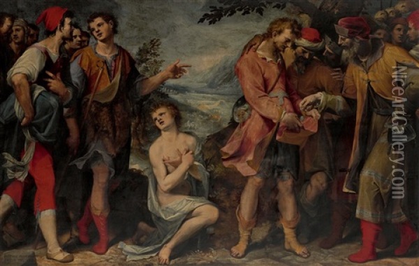 Joseph Being Sold By His Brothers Oil Painting - Donato (fra Arsenio) Mascagni