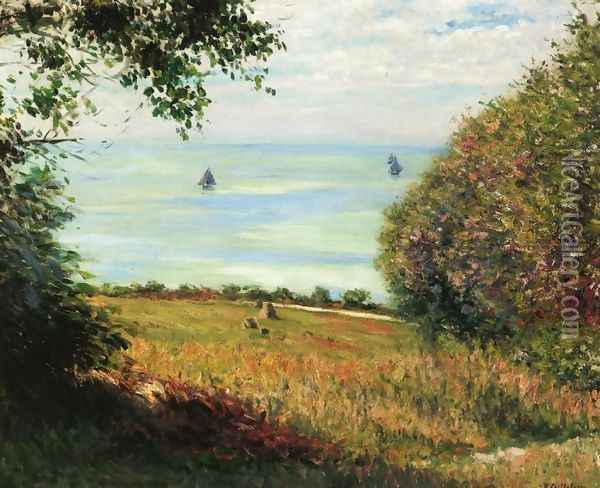 View Of The Sea From Villerville Aka Sea Scape Oil Painting - Gustave Caillebotte