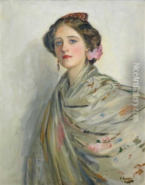 A Fair Spaniard, Mrs Chowne Oil Painting - John Lavery