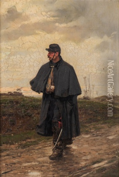 Wounded Soldier Oil Painting - Paul (Louis Narcisse) Grolleron