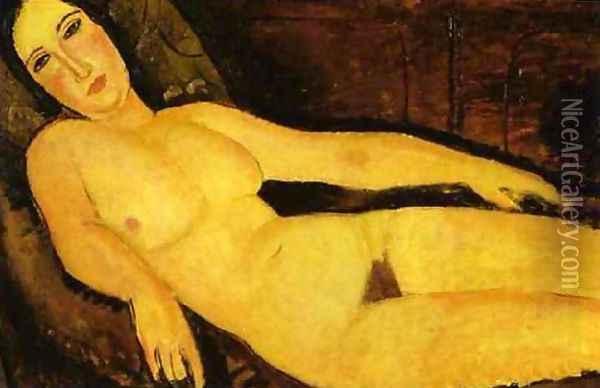 Nude On A Divan Oil Painting - Amedeo Modigliani