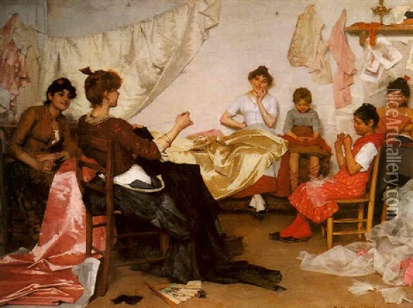 Venetian Costume Makers Oil Painting - Samuel Melton Fisher