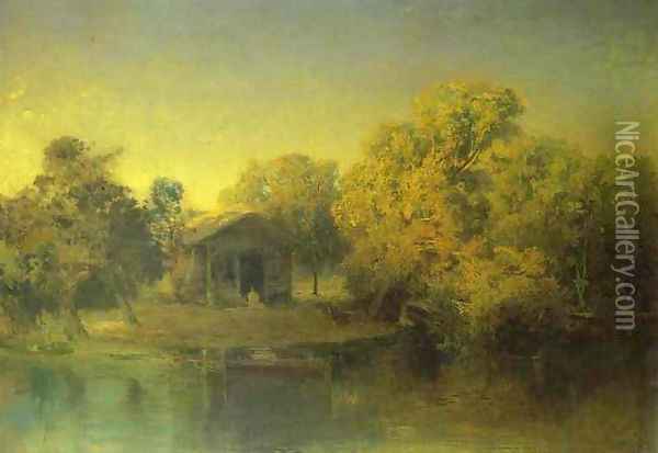 Pond at the Sunset. 1871 Oil Painting - Feodor Alexandrovich Vasilyev