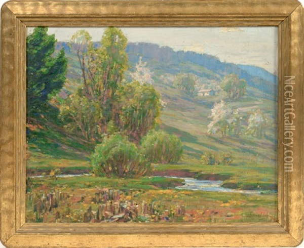 Spring Stream Scene Oil Painting - John J. Inglis