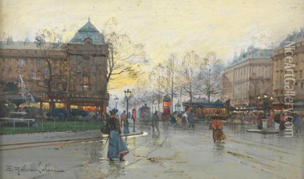 Place Pigalle Oil Painting - Eugene Galien-Laloue