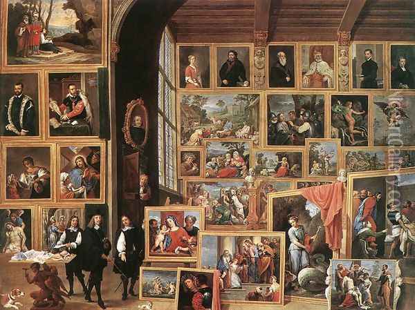 The Gallery of Archduke Leopold in Brussels 1640 Oil Painting - David The Younger Teniers