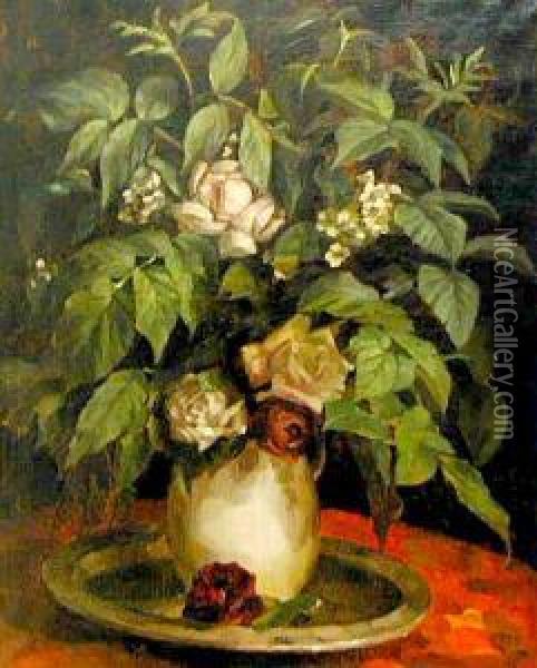 Kwiaty W Wazonie Oil Painting - Anna Plate