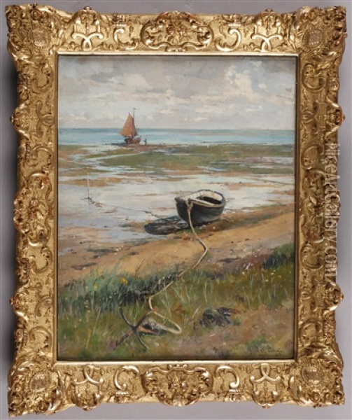 Fischerboote Am Ufer Oil Painting - Eduard Zetsche