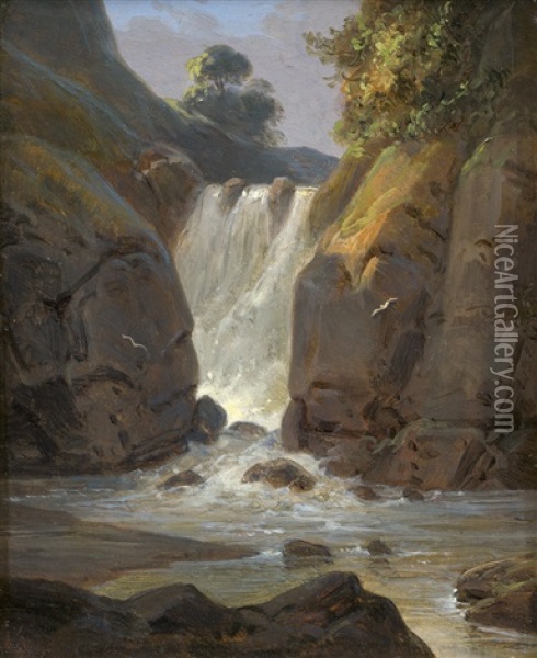 Der Wasserfall Von Geroldsau Bei Baden-baden Oil Painting - Otto Wagner