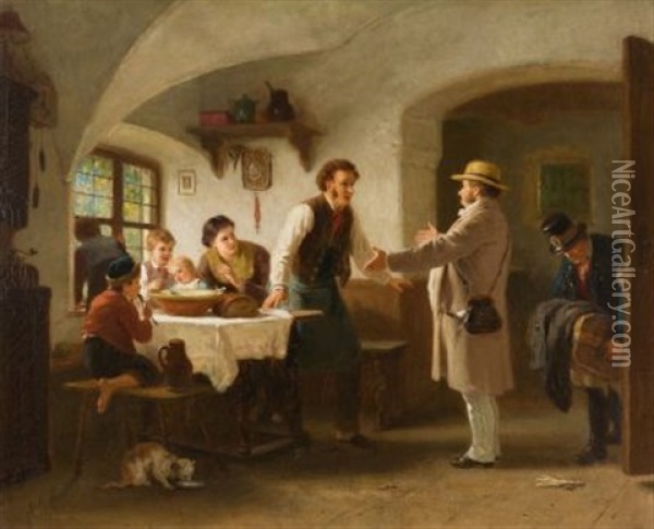Das Wiedersehen Oil Painting - August Heinrich Niedmann