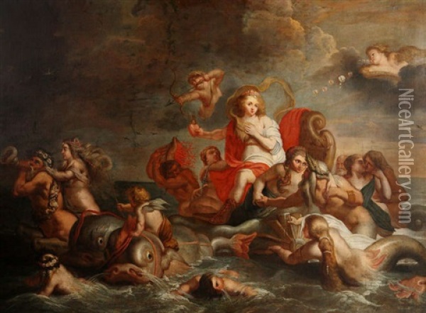 Le Triomphe De Galatee Oil Painting - Erasmus Quellinus II