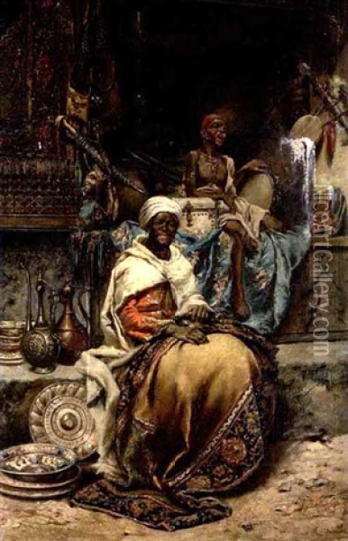In Einem Afrikanischen Basar Oil Painting - Jose Echena