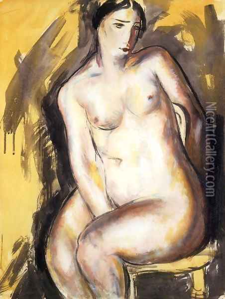Seated Figure 1927 1928 Oil Painting - Alfred Henry Maurer