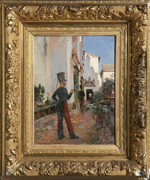 Die Wache Oil Painting - Maurice Henri Orange