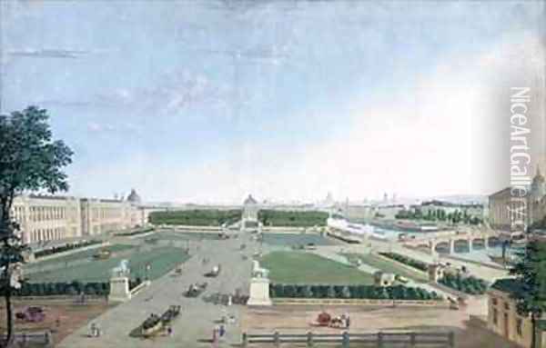 View of the Place Louis XV and the Jardin des Tuileries Oil Painting - Henri Courvoisier-Voisin