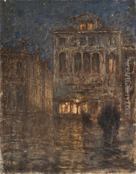 Notturno A Venezia Oil Painting - Francesco Sartorelli