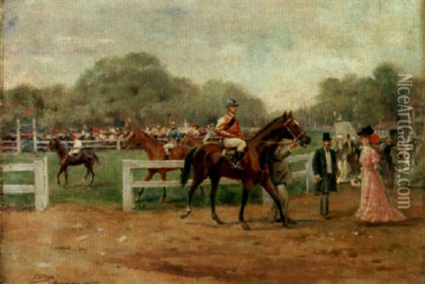 At The Races Oil Painting - Joaquin Pallares Allustante