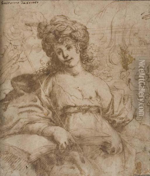 Study Of A Woman With A Turban Oil Painting - Guercino