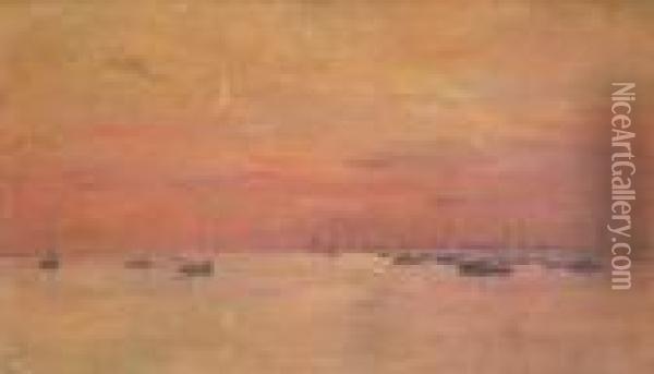 Abenddammerung Im Hafen Oil Painting - Fernand Marie Eugene Legout-Gerard