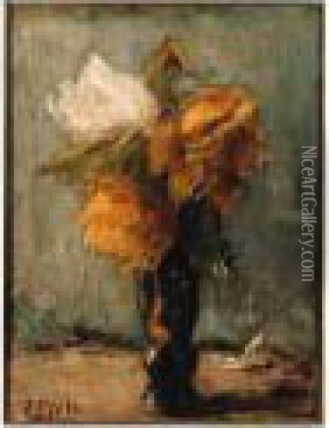Yellow Roses Oil Painting - Sientje Mesdag Van Houten