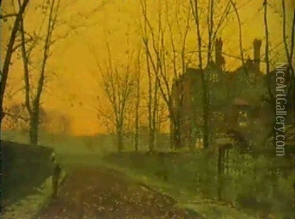 An Autumn Evening Oil Painting - John Atkinson Grimshaw