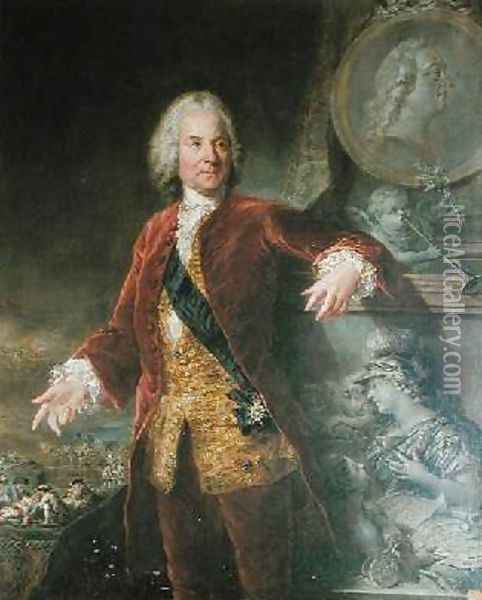 Germain Pichault de la Martiniere 1697-1783 Oil Painting - Francois Adrien Grasognon Latinville