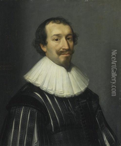 Portrait Of A Man, Half-length Oil Painting - Michiel Janszoon van Mierevelt