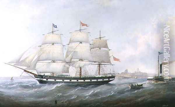 The Ship Salacia at the Mouth of the Tyne Oil Painting - John Scott