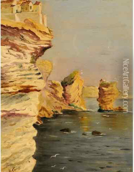 Bonifacio En Corse. Oil Painting - Henry Caron