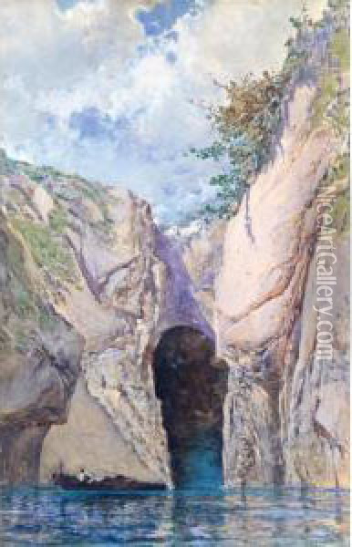 La Gruta (the Grotto) Oil Painting - Baldomero Galofre Y Gimenez
