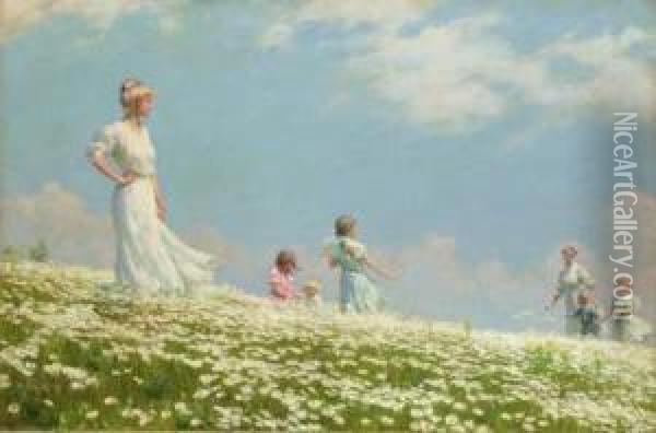 Summer Oil Painting - Charles Curran