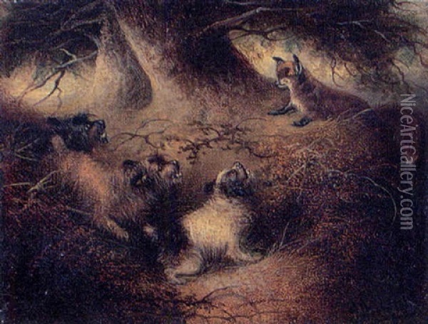 Three To One On The Fox Oil Painting - George Armfield