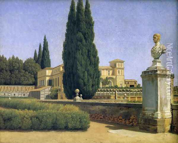 In the Gardens of the Villa Albani Oil Painting - Christoffer Wilhelm Eckersberg