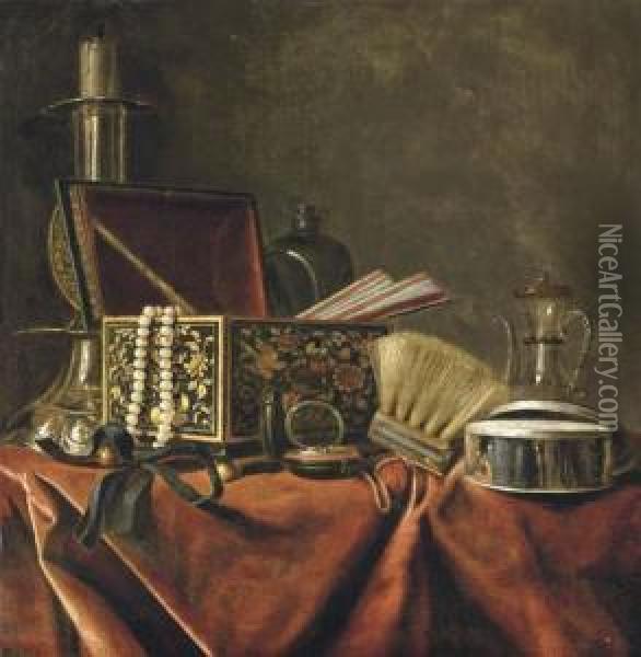 A Silver Candlestick Oil Painting - Pieter Gerritsz. van Roestraten