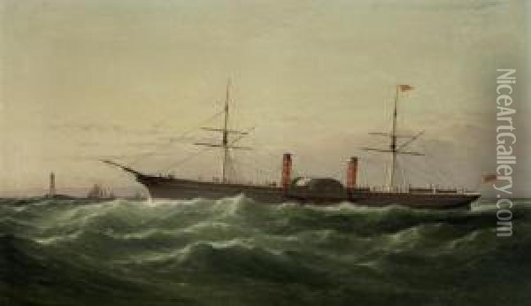 The Cunarder Oil Painting - Samuel Walters