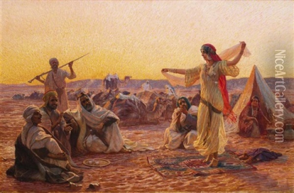 Danseuse Au Desert Oil Painting - Otto Pilny