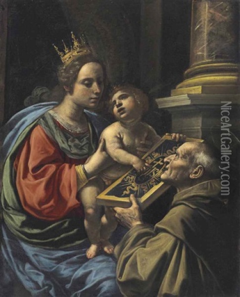 The Madonna And Child With San Bernardino Oil Painting - Rutilio Manetti