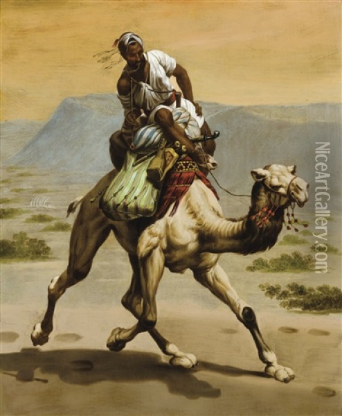Bedouin Sur Un Chameau Oil Painting - Ippolito Caffi