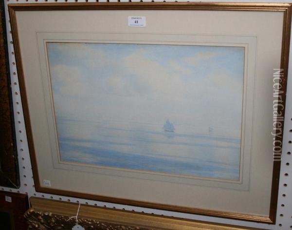 Seascape With Sailing Vessels Oil Painting - William Ayerst Ingram