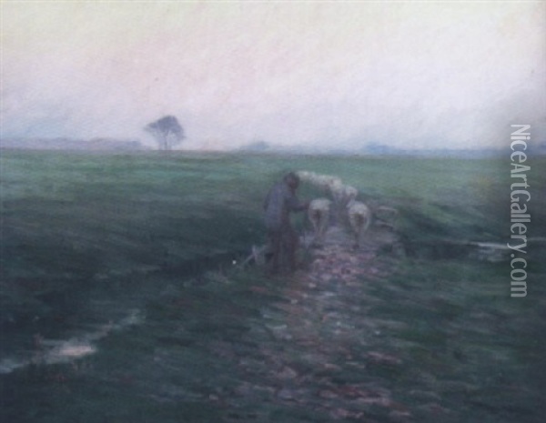 The Shepard Oil Painting - Charles Collins II