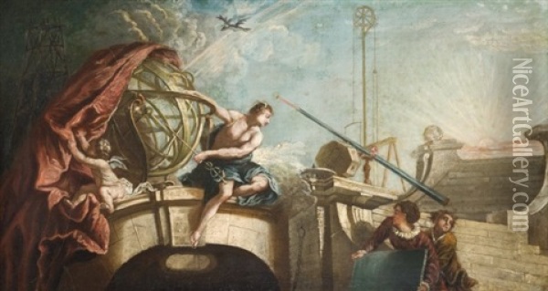 Allegorie De L'astronomie Oil Painting - Jacques de Lajoue