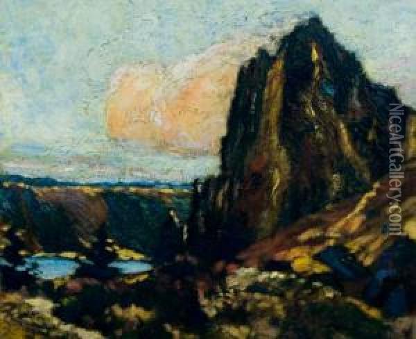 Paysage Au Mont Oil Painting - Narcisse Guilbert
