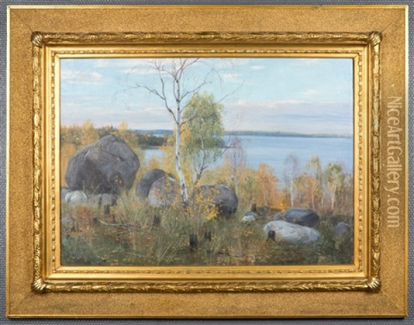 Landscape From Saaksmaki Oil Painting - Elin Danielson-Gambogi