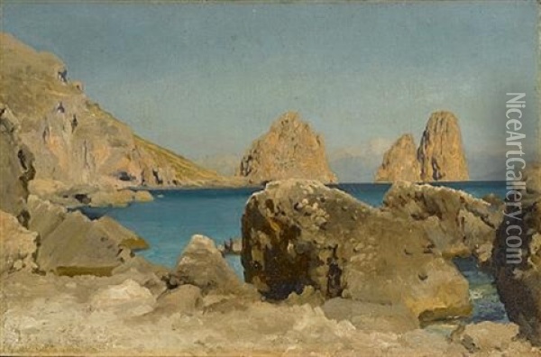 Rocks Of The Sirens, Capri Oil Painting - Lord Frederic Leighton